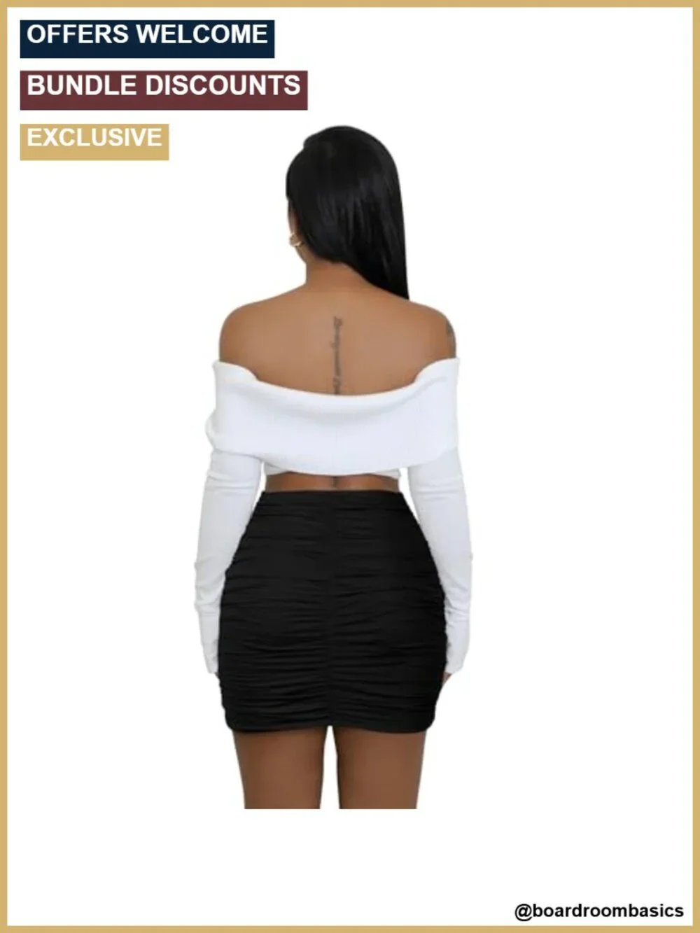 Stretch High Waist Ruched Bodycon Mini Skirt Double Layer
